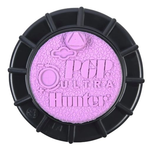 Picture of Hunter PGP Ultra shrub body rotor sprinkler  with Check Valve and reclaimed water ID logo Cap