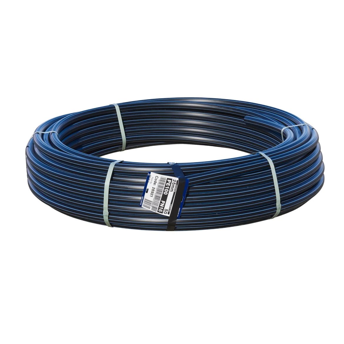 Picture of 90mm PN10 SDR17 PE100 Poly Pipe Blue Stripe**STORE PICKUP ONLY**