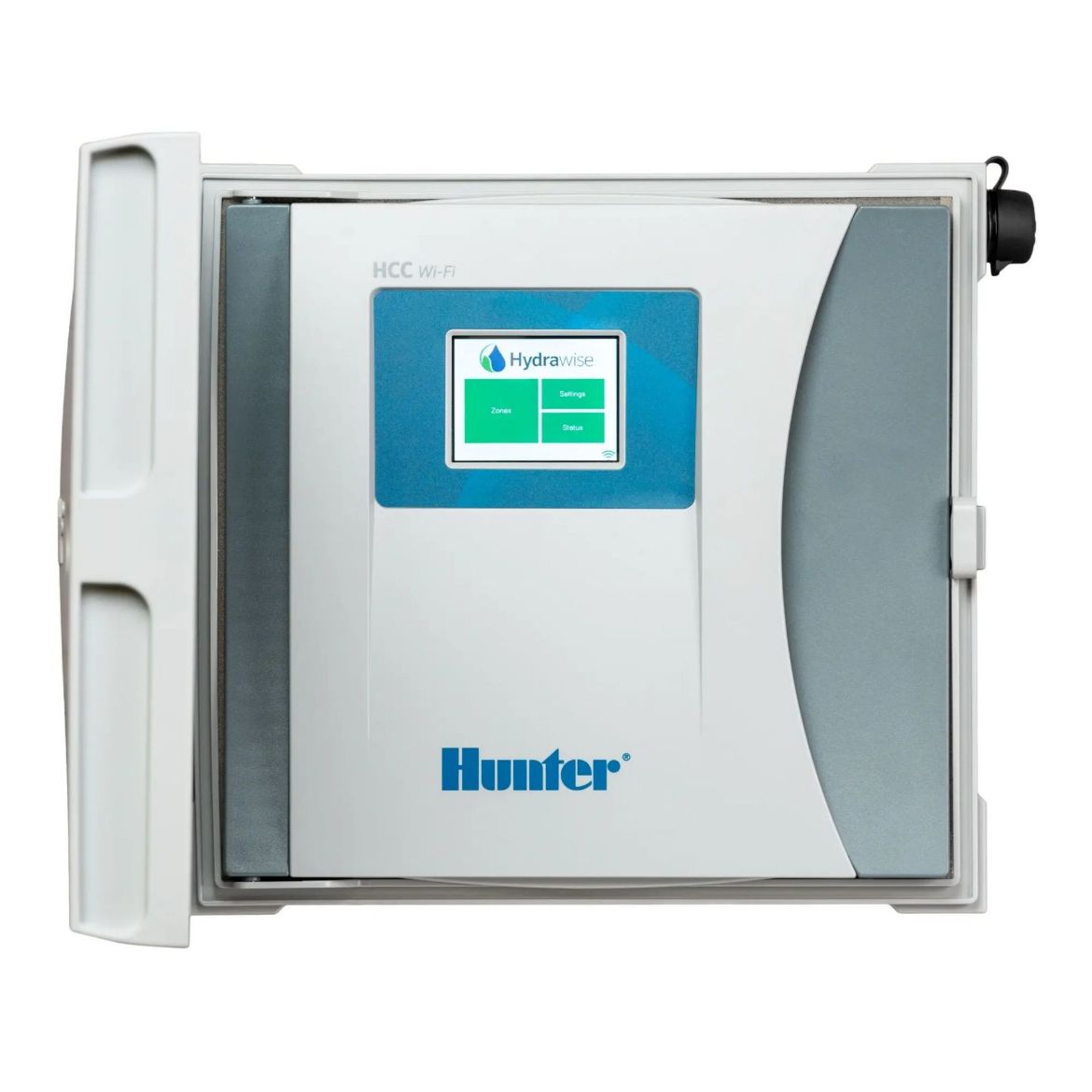 Picture of Hunter Hydrawise HCC 8 station base unit modular outdoor plastic cabinet WiFi controller with web-based software