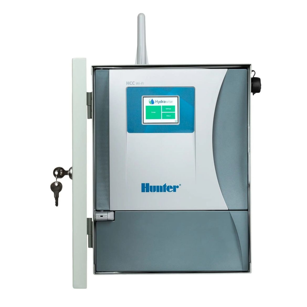 Picture of Hunter Hydrawise HCC 8 station base unit modular outdoor metal cabinet WiFi controller with web-based software