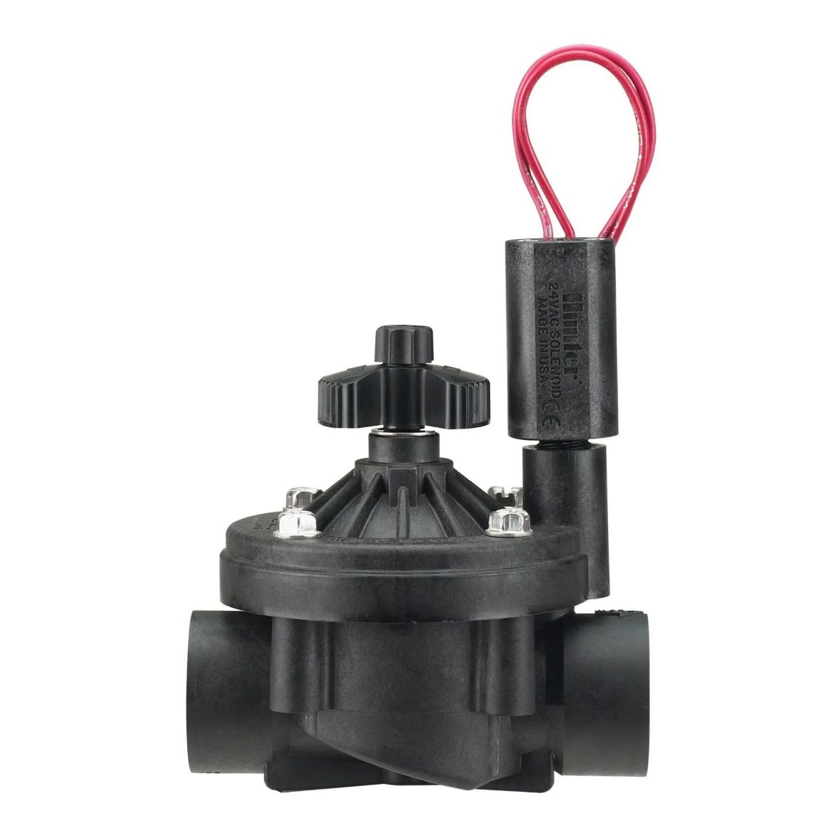 Picture of Hunter 25mm ICV solenoid plastic globe valve with flow control, female BSP inlet and outlet