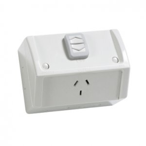 NLS - Clipsal Weatherproof Single Power Outlet Surface Mounted 10A 250V