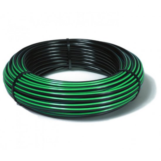 2" PE100 PN8 Rural Poly Pipe Green Stripe 50m Coil **STORE PICKUP ONLY** - Click Image to Close