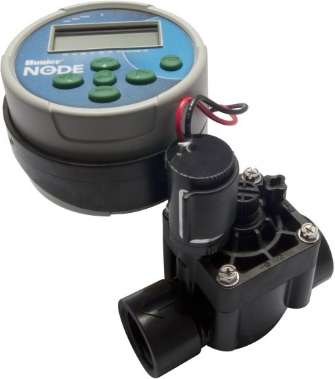 Hunter NODE Single Station Battery Controller w Solenoid & Valve - Click Image to Close