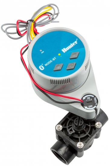 Hunter NODE BLUETOOTH Single Station Battery Controller w Solenoid & Valve - Click Image to Close