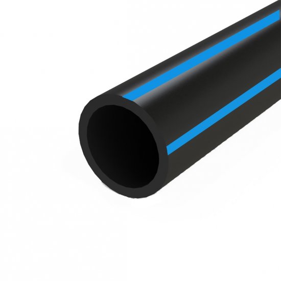 110mm PE100 PN16 Metric Poly Pipe Blue Stripe 6m Length **STORE PICKUP ONLY** - Click Image to Close