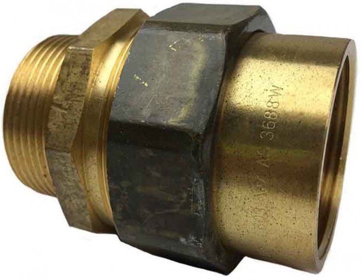 1" Brass M x F Barrel Union - Click Image to Close