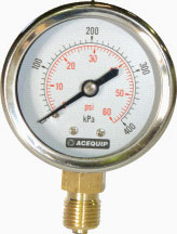 0-800kPA 63mm Dry Filled 1/4" BSP Lower Mount Pressure Gauge - Click Image to Close